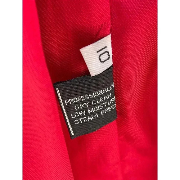 Gallery Womens Long Trench Wool Midi Coat Red Sz 10 - Picture 11 of 14